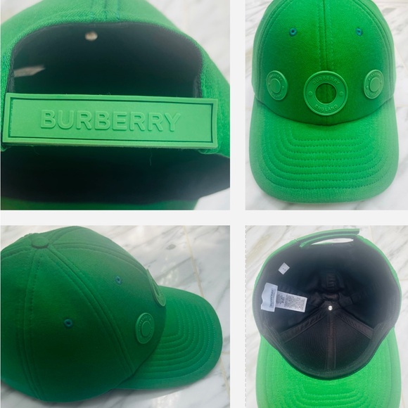 BURBERRY 2024 IVY COLOR “GREEN” RUBBERIZED LOGO PATCHES BASEBALL CAP, NWOT - Picture 6 of 16